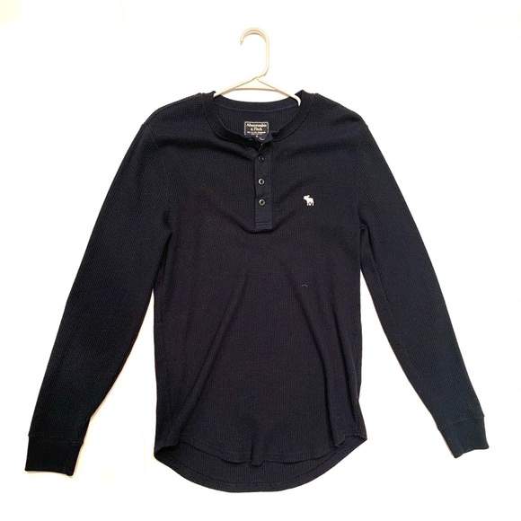 Mens Abercrombie & Fitch Long-sleeve Henley Shirt - Picture 1 of 4